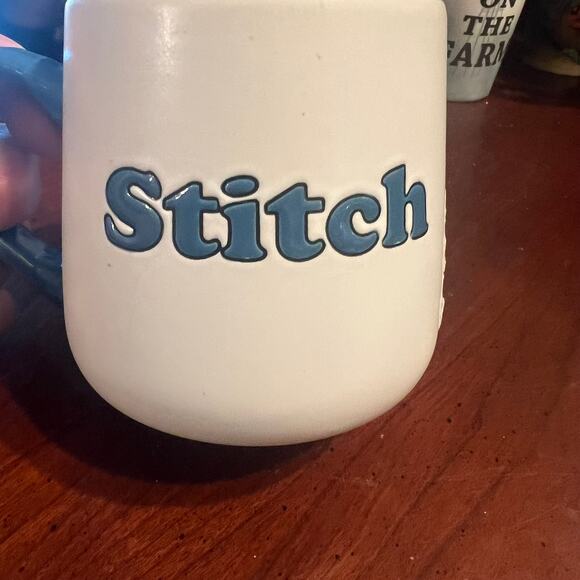 Disney Stitch Laughing Coffee Cup Mug White and Blue Lilo and Stitch Disneyland - Picture 3 of 6